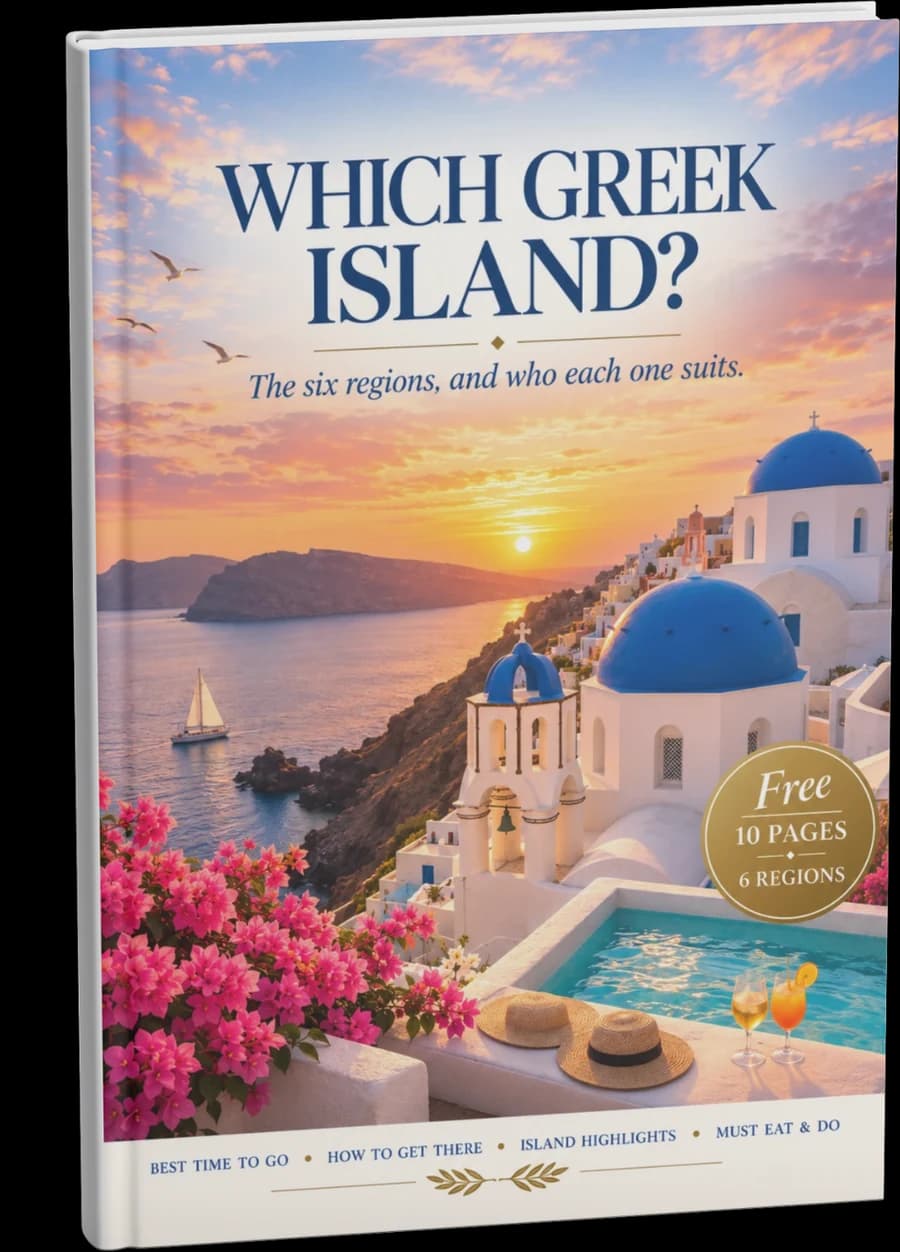 Which Greek Island?, shown as a printed book.
